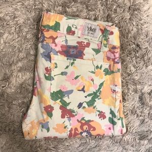 Floral low rise skinny jeans